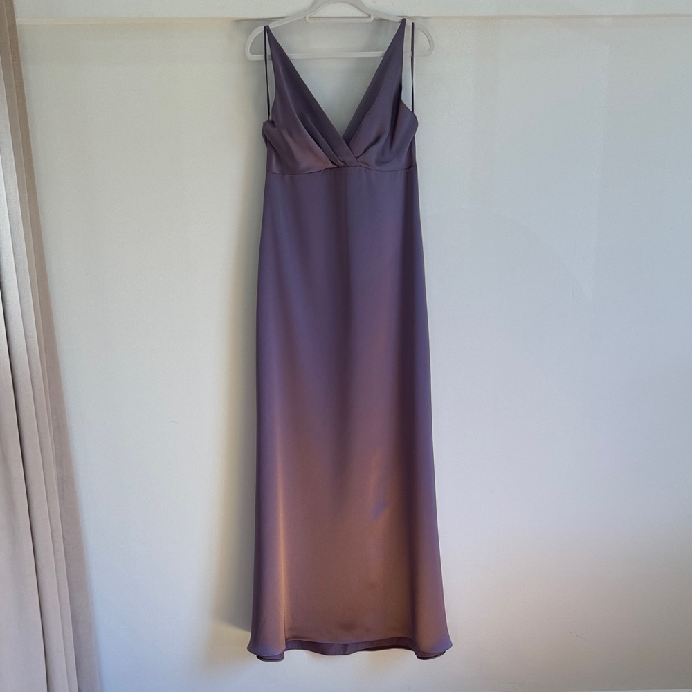 Amsale Violet V-Neck Maxi Slip Dress